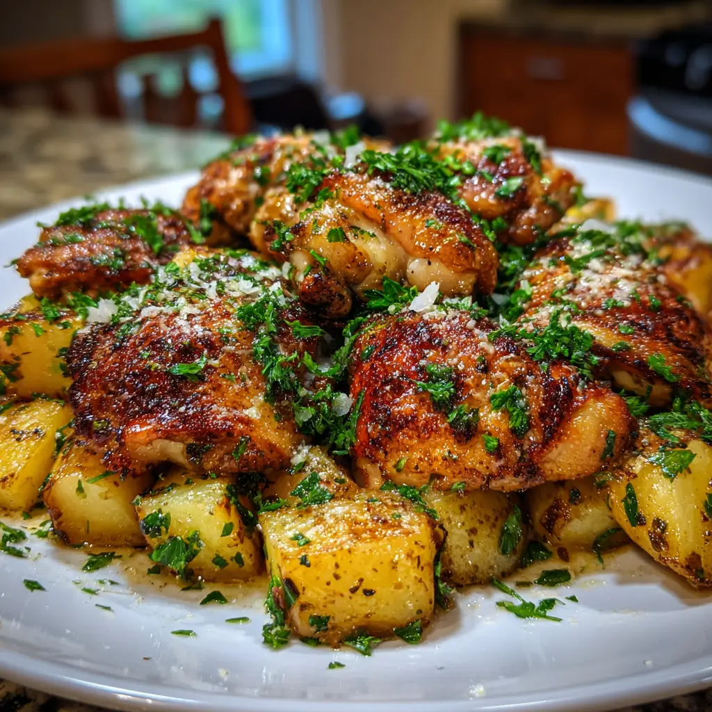 Garlic Parmesan Chicken and Potatoes for a Delicious Dinner!