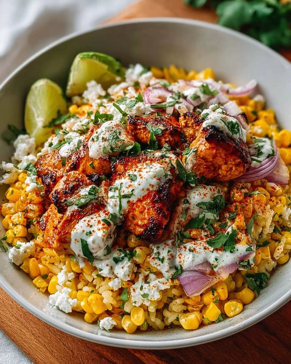 Street Corn Chicken Rice Bowl